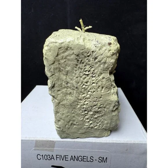 2001 Vintage eDeco Studios Decorative 3-Wick 3D Carved 5 Angels Candle - C103A - Picture 7 of 9